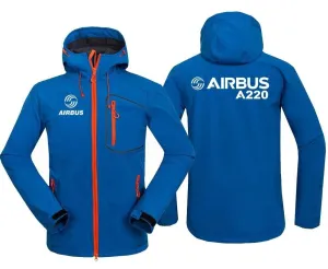 AIRBUS A320 FLEECE WATERPROOF WINDPROOF SOFTSHELL HOODED JACKET