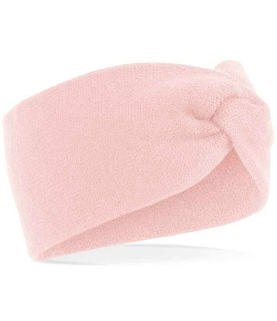 Beechfield Twist Knit Headband | Pastel Pink