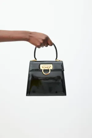 Black & Gold Iconic Patent Leather Bag