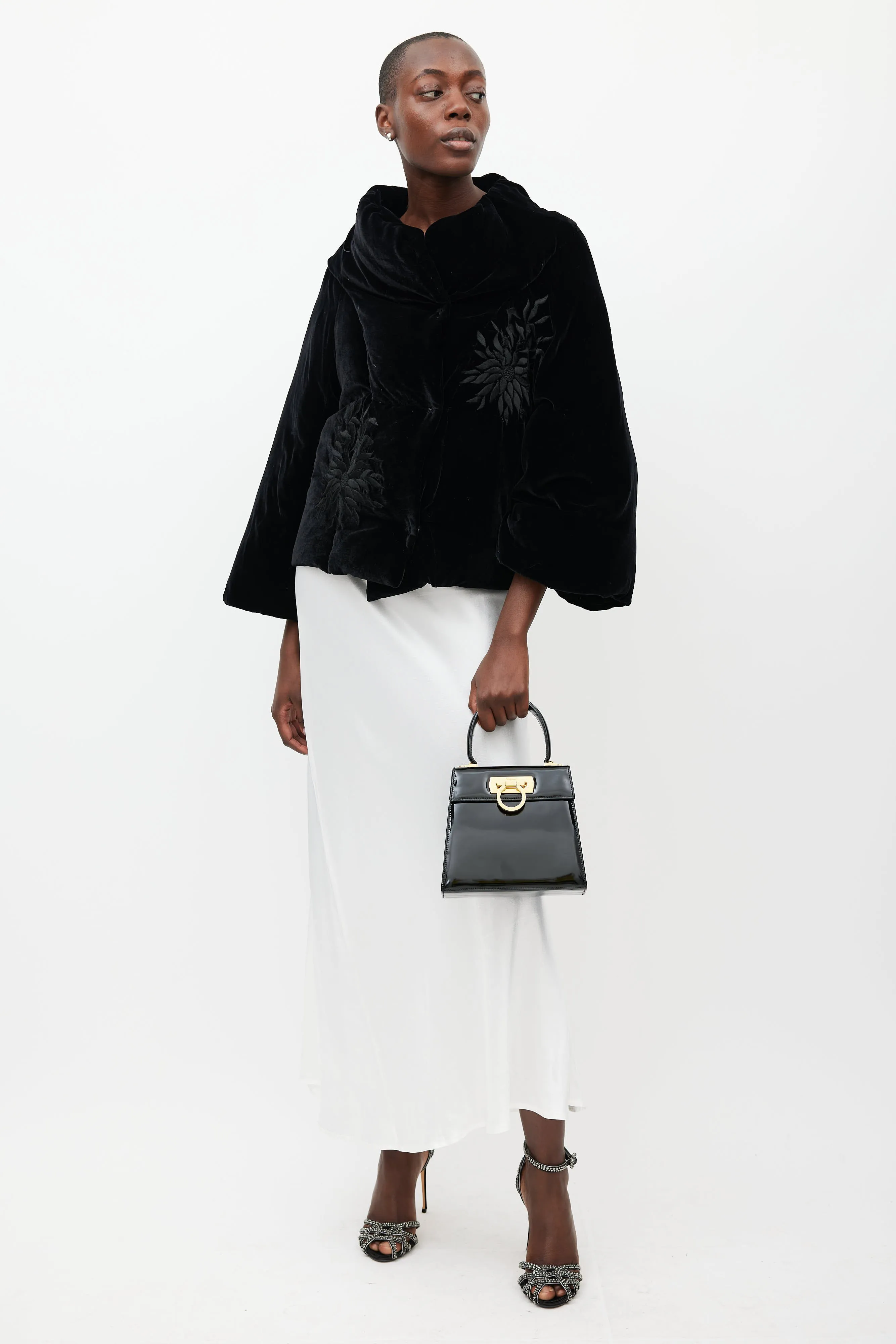 Black & Gold Iconic Patent Leather Bag