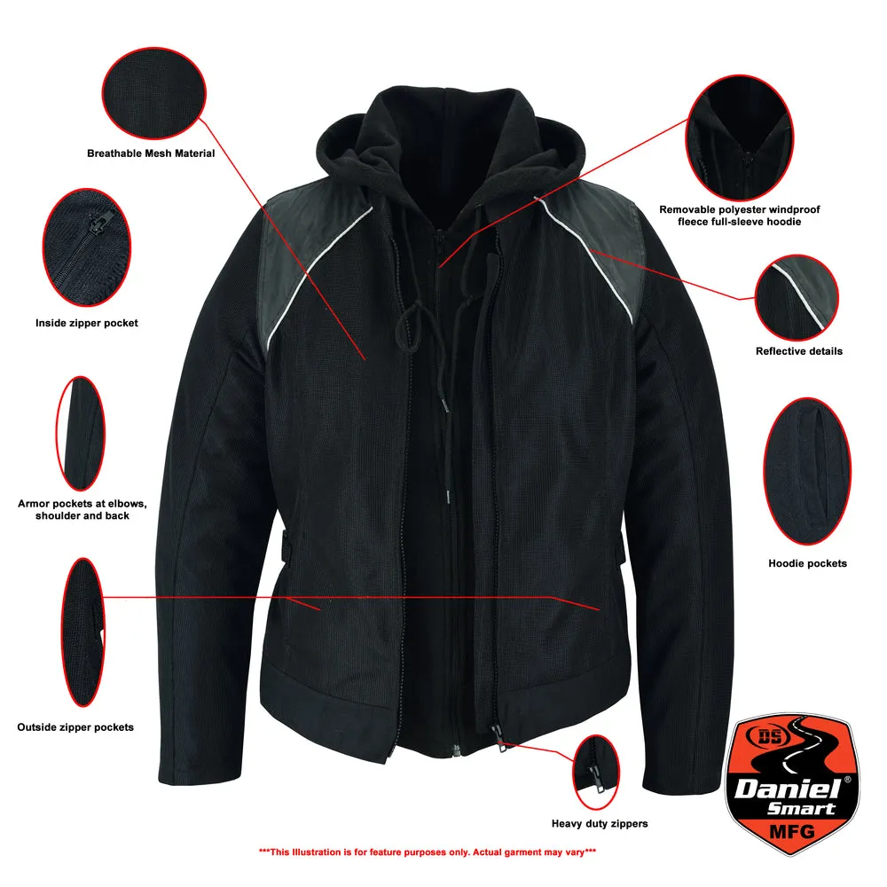 Darkstream Women's Mesh Motorcycle Jacket - Black/ Black Tone Reflective
