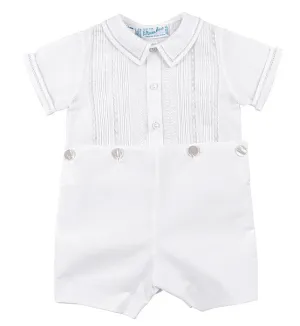 Feltman Brothers Boys White Lace & Pintucks Button On Suit