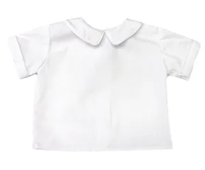 Funtasia Boys White Dress Shirt - Piped Collar and Short Sleeves