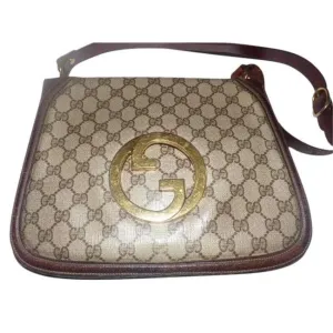 Gucci Brown Guccissima Print Leather Original Blondie Saddle Bag