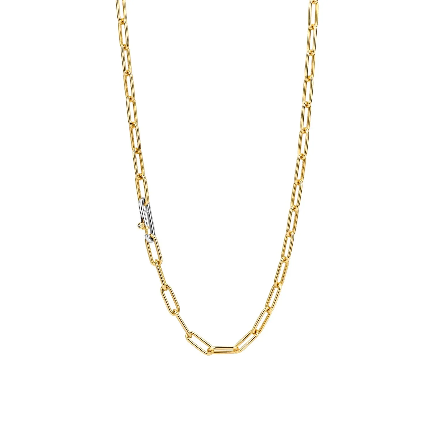 Iconic Paperclip Link Golden Necklace Long