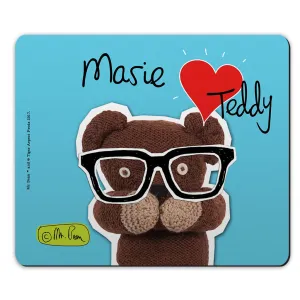 Personalised Heart Teddy Mouse mat