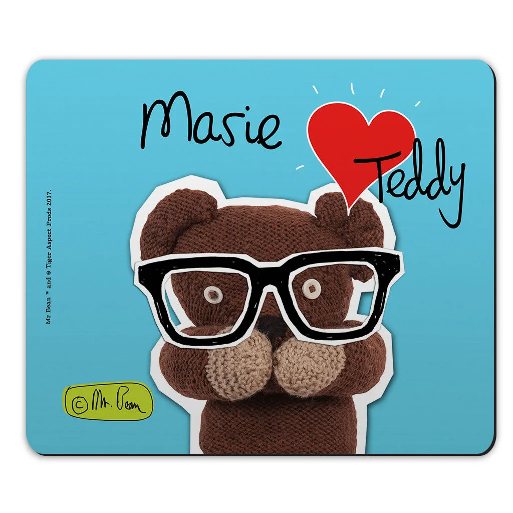 Personalised Heart Teddy Mouse mat