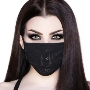 Unisex Face Mask | Get Lost Tie | Gothic Black - Ties In Back Cotton Face Mask